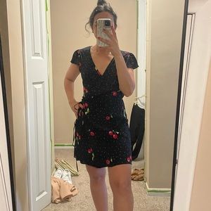 Summer mini dress with cherry print